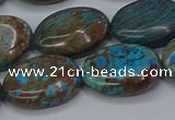 CAG9523 15.5 inches 15*20mm oval blue crazy lace agate beads