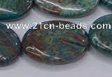 CAG9524 15.5 inches 18*25mm oval blue crazy lace agate beads