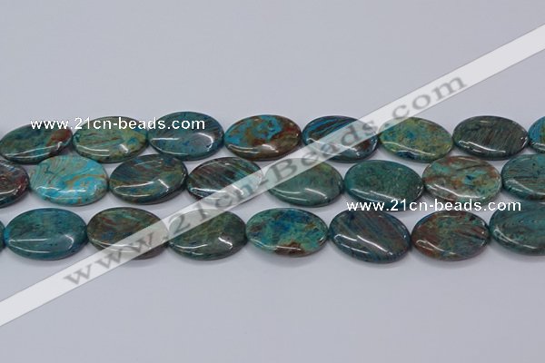 CAG9525 15.5 inches 22*30mm oval blue crazy lace agate beads