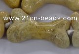 CAG9537 15.5 inches 22*40mm - 25*45mm bone chrysanthemum agate beads