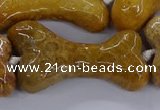 CAG9538 15.5 inches 22*40mm - 25*45mm bone chrysanthemum agate beads