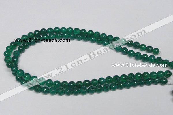 CAG954 15.5 inches 8mm round green agate gemstone beads wholesale