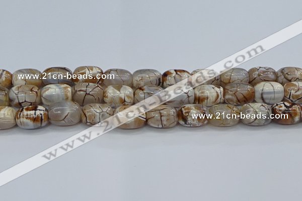 CAG9540 15.5 inches 13*18mm drum dragon veins agate beads