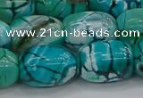 CAG9546 15.5 inches 13*18mm drum dragon veins agate beads