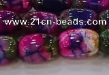 CAG9548 15.5 inches 13*18mm drum dragon veins agate beads