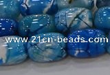 CAG9549 15.5 inches 13*18mm drum dragon veins agate beads