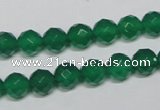 CAG955 15.5 inches 8mm faceted round green agate gemstone beads