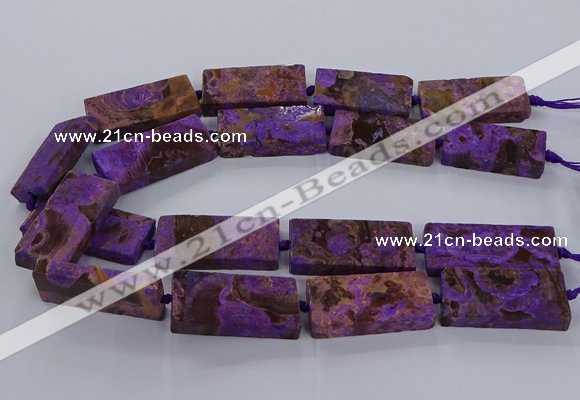 CAG9556 15.5 inches 20*40mm - 20*45mm rectangle ocean agate beads