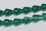 CAG956 15.5 inches 8*10mm teardrpop green agate gemstone beads