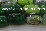 CAG9568 15.5 inches 13*18mm drum dragon veins agate beads