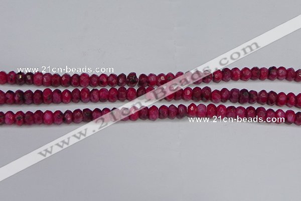 CAG9575 15.5 inches 4*6mm faceted rondelle crazy lace agate beads