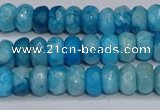 CAG9577 15.5 inches 4*6mm faceted rondelle crazy lace agate beads