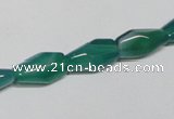 CAG958 15.5 inches 8*14mm faceted rice green agate gemstone beads