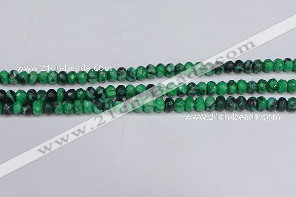 CAG9580 15.5 inches 4*6mm faceted rondelle crazy lace agate beads