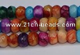 CAG9584 15.5 inches 4*6mm faceted rondelle crazy lace agate beads