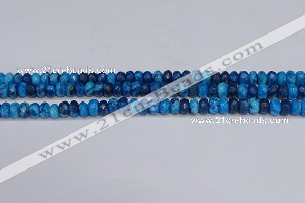 CAG9593 15.5 inches 5*8mm faceted rondelle crazy lace agate beads