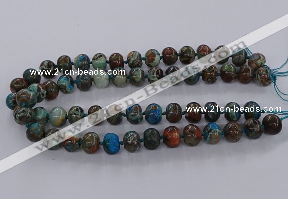 CAG9607 15.5 inches 12*16mm rondelle ocean agate gemstone beads