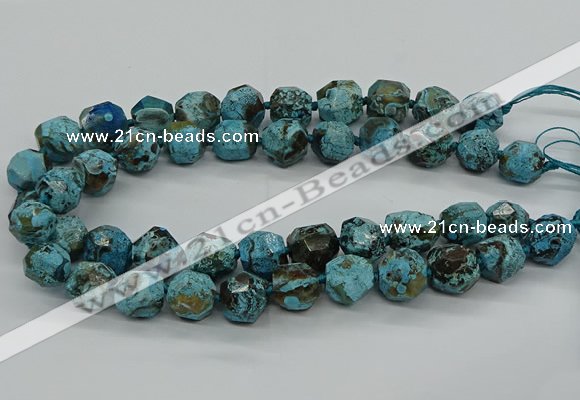 CAG9612 15.5 inches 14*16mm - 15*18mm faceted nuggets ocean agate beads