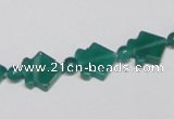 CAG963 15.5 inches 10*10mm fish green agate gemstone beads wholesale