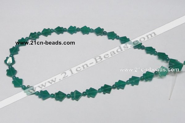 CAG963 15.5 inches 10*10mm fish green agate gemstone beads wholesale