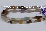 CAG9636 15.5 inches 12*45mm - 12*50mm freeform agate beads