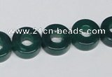 CAG964 15.5 inches 13mm donut green agate gemstone beads wholesale