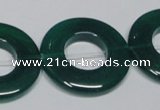 CAG965 15.5 inches 30mm donut green agate gemstone beads wholesale