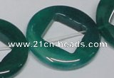 CAG966 15.5 inches 32mm donut green agate gemstone beads wholesale
