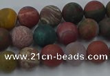 CAG9666 15.5 inches 6mm round matte ocean agate beads wholesale