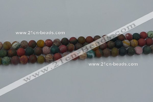 CAG9666 15.5 inches 6mm round matte ocean agate beads wholesale