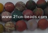 CAG9667 15.5 inches 8mm round matte ocean agate beads wholesale