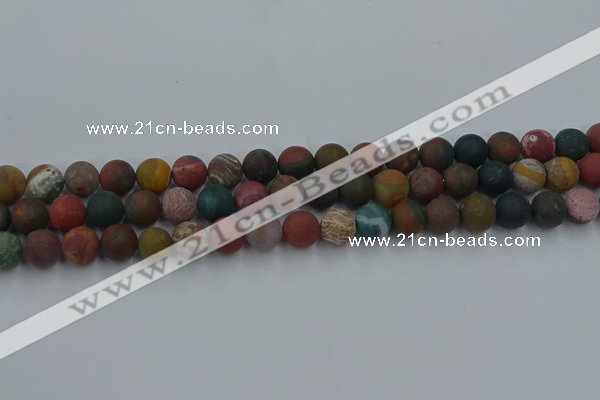 CAG9667 15.5 inches 8mm round matte ocean agate beads wholesale