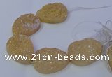 CAG9671 7.5 inches 30*40mm teardrop champagne plated druzy agate beads