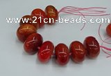 CAG9683 7.5 inches 20*35mm rondelle agate gemstone beads