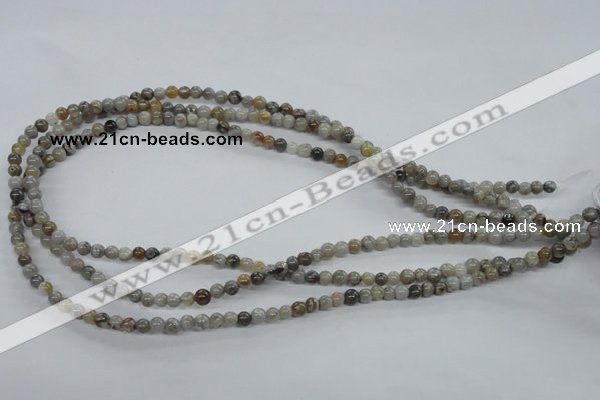 CAG970 15.5 inches 4mm round bamboo leaf agate gemstone beads