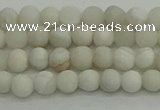 CAG9700 15.5 inches 4mm round matte grey agate beads wholesale