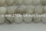 CAG9701 15.5 inches 6mm round matte grey agate beads wholesale