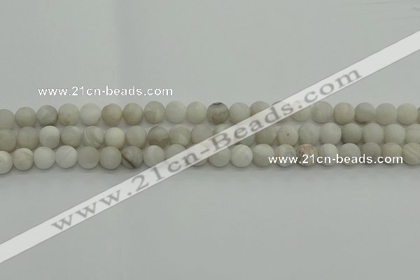 CAG9701 15.5 inches 6mm round matte grey agate beads wholesale