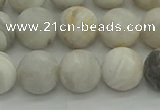 CAG9703 15.5 inches 10mm round matte grey agate beads wholesale