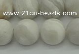 CAG9705 15.5 inches 14mm round matte grey agate beads wholesale