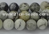 CAG9732 15.5 inches 8mm round black & white agate beads wholesale