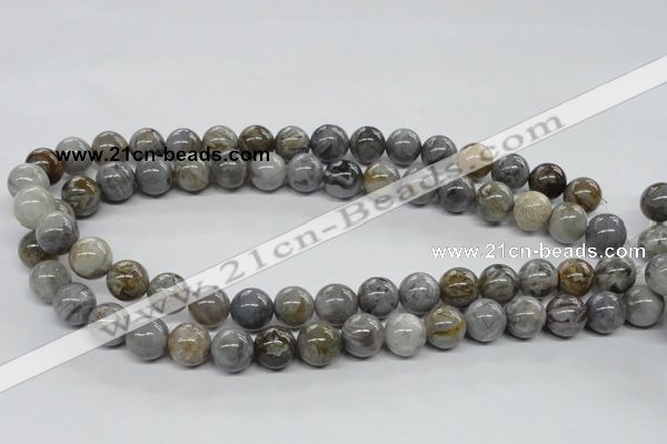 CAG974 15.5 inches 12mm round bamboo leaf agate gemstone beads