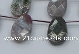 CAG9746 Top drilled 13*22mm faceted flat teardrop Indian agate beads