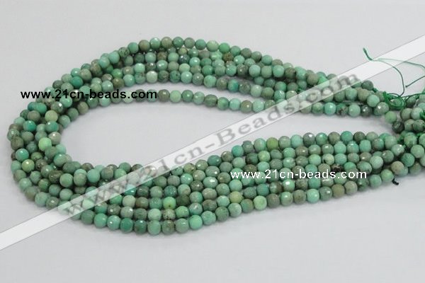 CAG975 15.5 inches 4mm faceted round green grass agate gemstone beads