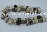 CAG9750 15.5 inches 15*28mm - 17*30mm cuboid ocean agate beads