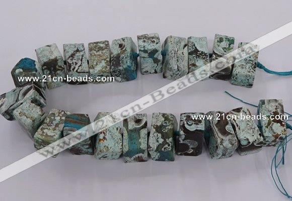 CAG9751 15.5 inches 15*28mm - 17*30mm cuboid ocean agate beads