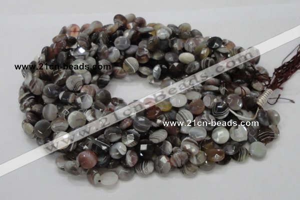 CAG977 15.5 inches 14mm faceted coin botswana agate beads wholesale