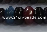 CAG9771 15.5 inches 8*16mm faceted rondelle agate gemstone beads