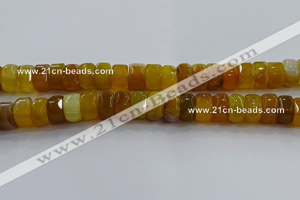 CAG9777 15.5 inches 8*16mm faceted rondelle agate gemstone beads