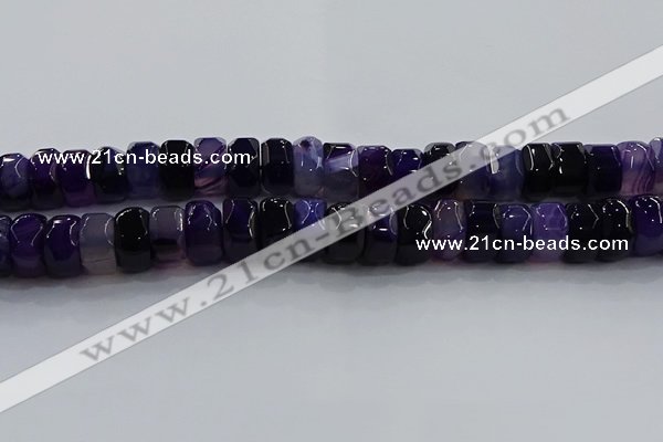 CAG9778 15.5 inches 8*16mm faceted rondelle agate gemstone beads